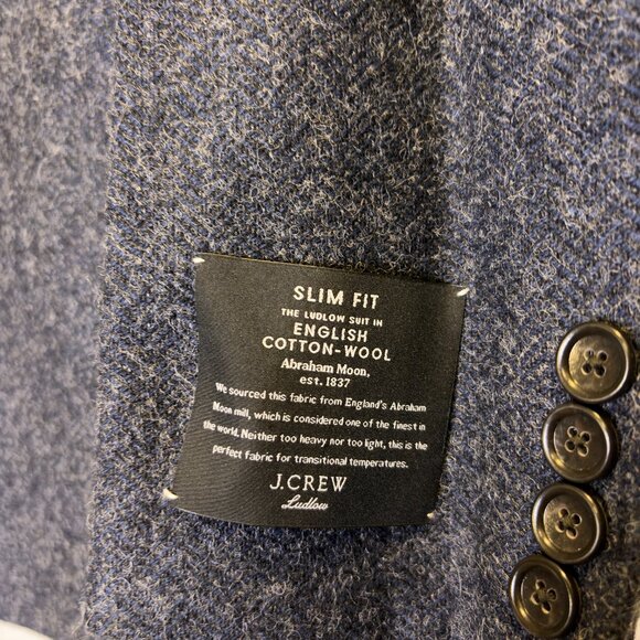 J Crew Ludlow British Wool-Cotton Suit Jacket - Picture 2 of 6